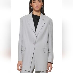 DKNY Light Gray Women's Single-Button Jacket